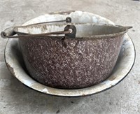 Porcelain Enamel Bowl & Pot