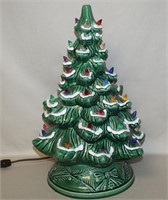 Vtg Multicolor Flocked Ceramic Christmas Tree
