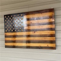 Handcrafted Wood American Flag