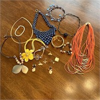 Lot of Costume Jewelry w/ 3 Pieces of Sterling