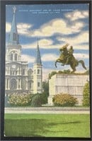 Vintage Jackson Monument New Orleans PPC Postcard