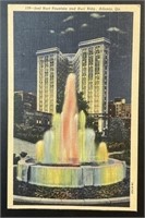 Vintage Joel Hurt Fountain PPC Postcard Atlanta GA