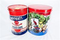 (2) Seyferts Potato Chip Tins