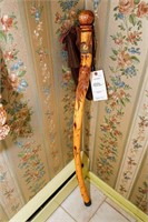 Hand Carved Wood Spirit Walking Stick, 41" Tall