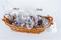 Basket of Various Stemmed Glasses