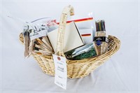 Basket of Various Toothpicks; Wine Stopper; Sm Red