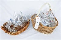 Basket of Assortment of Glass Stemware