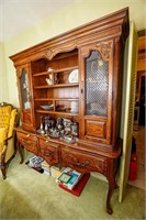 Wood Hutch, 78" high x 71" wide x 18" deep