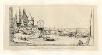 Charles Meryon etching "Passerelle du Pont au Chan