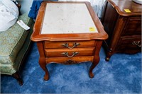 2-Drawer Nightstand w/Marble Top