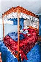 Queen Size Bed w/Canopy, Headboard, Footboard,