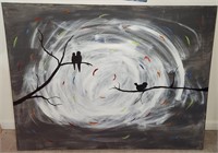 Moonlight Raven Canvas Painting Local Artist