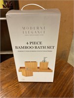 4 piece bamboo bath set (new)