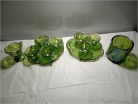 Vintage carnival glass green