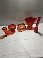 Vintage Indian amberina Glassware