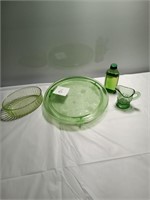 Green vintage glassware