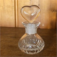 Glass Scent / Perfume Bottle w Heart Stopper