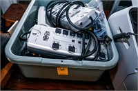 Large Tote of Surge Protectors, Power Strips