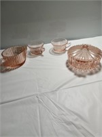 Pink depression glass