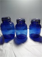 Cobalt blue cracker barrel canisters