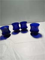 4 Cobalt blue drinking glasses