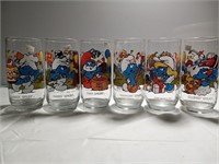 full set tall  smurf glasses