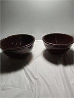 2 brown nesting mixing bowls