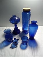 Cobalt blue depression glass