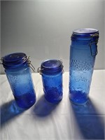 cobalt blue depression glass chemisters