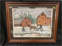 1995 FRAMED & MATTED ARTIST SIGNED PAINTING BY