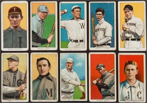 TEN (10) 1909-11 T206 White Border Tobacco Cards