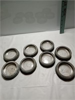 Eight glaSs vintage  ball mason jar lids