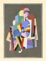 Georges Valmier 1929 Cubist pochoir