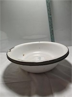 Black & white vintage farmhouse Enamel ware