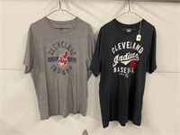 LOT OF 2 CLEVELAND INDIANS 47 SHIRTS -XL