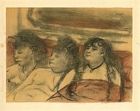 Edgar Degas monotype "Trois Femmes de face"