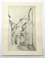 Paul Cezanne pochoir "Interieur de village"