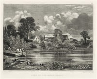 John Constable mezzotint "View on the River Stour"