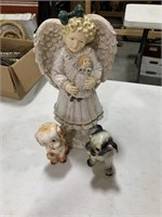Angel and dog figurines