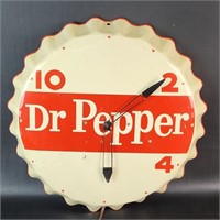1963 Dr Pepper Clock Enamel Sign