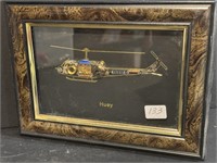 Framed Huey Helecopter Art 4''x6''