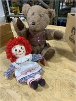 Teddy Bear Movable Arms&Legs85th,Raggedy Ann Doll