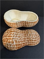 Vintage Ceramic Peanut Shaped Container