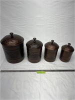 Copper colored Kitchen Canister Set