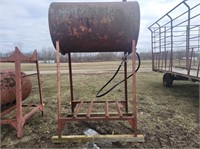 300 gal fuel barrel bolted on stand