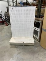 Peg Board Stand-Shelf   Metal & Wood 
4.6 Tall x