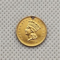 1862 Gold $1 Indian Princess US Coin