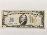 1934A $10 Silver Certificate Yellow Seal