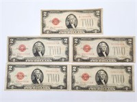1928 $2 US Notes (5) Incl D&G