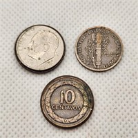 3 Joined Coins Cents to Dimes / Centavos